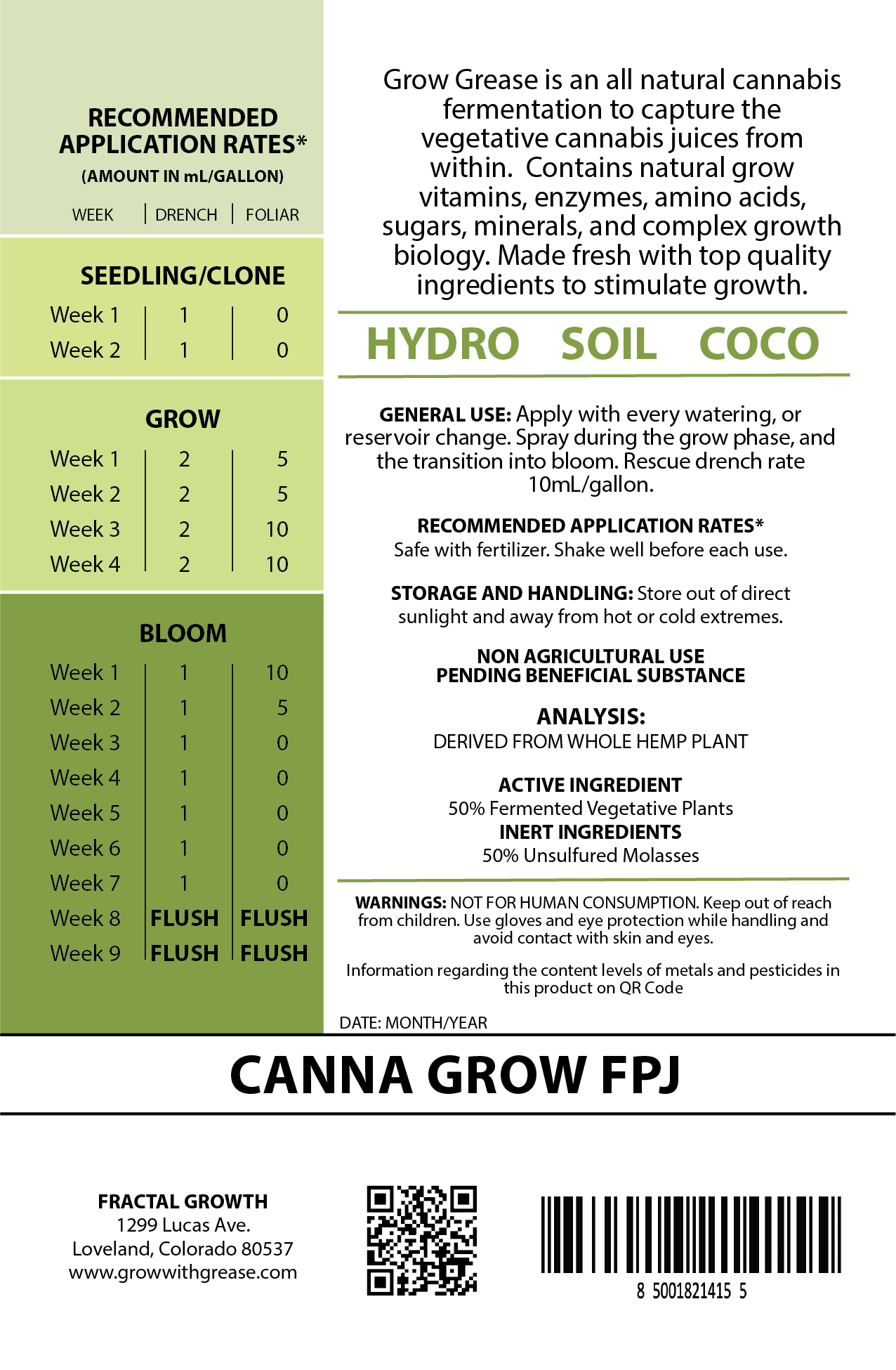 Grow Grease * Fermented Vegetative Plant Juice